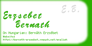 erzsebet bernath business card